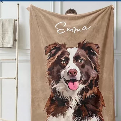 Personalized Pet Pattern Flannel Blanket