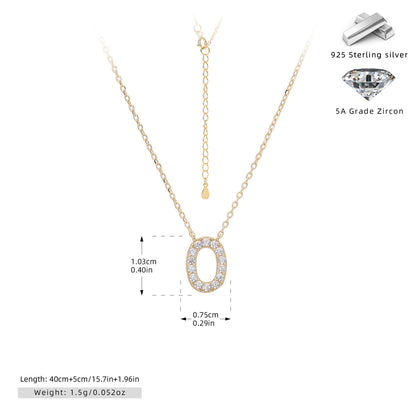 Personalized S925 Silver Letter Diamond Clavicle Necklace