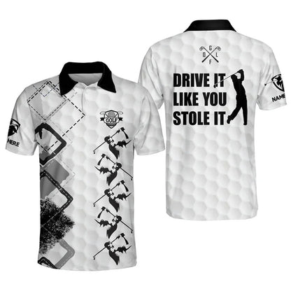 Personalized skull-patterned golf shirt