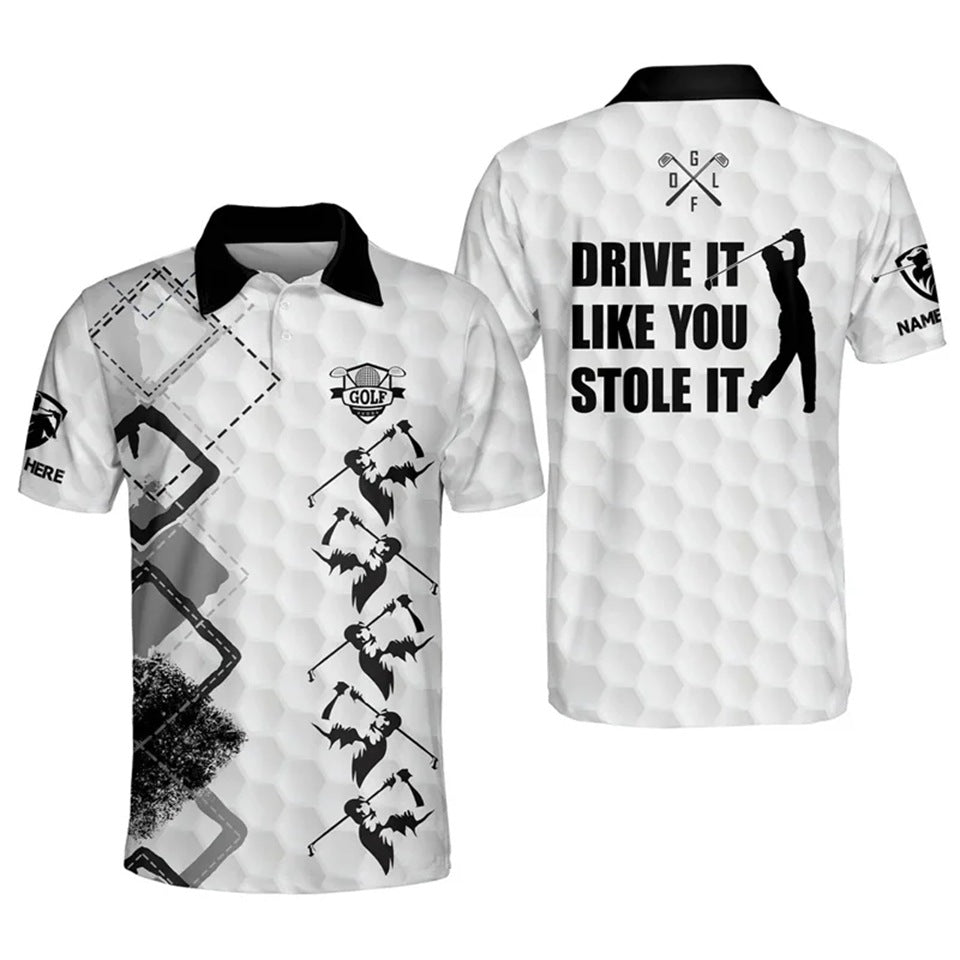 Personalized skull-patterned golf shirt