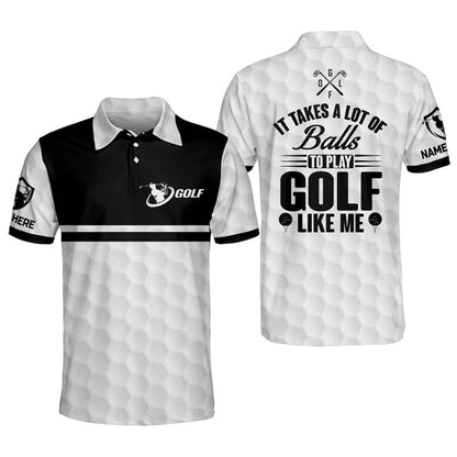 Personalized skull-patterned golf shirt