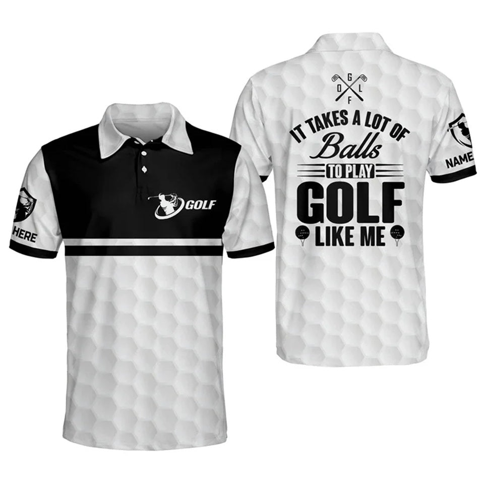 Personalized skull-patterned golf shirt