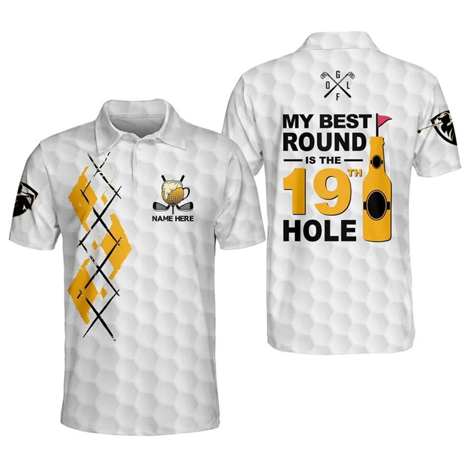 Personalized skull-patterned golf shirt