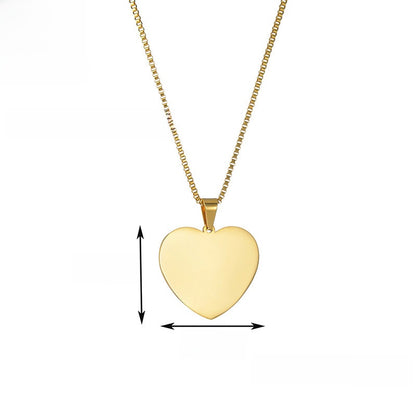 Personalized Stainless Steel Heart Necklace with Laser Engraving