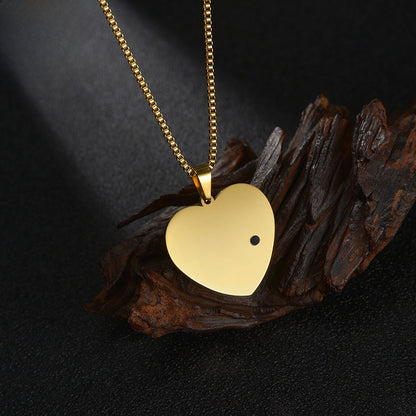 Personalized Stainless Steel Heart Necklace with Laser Engraving