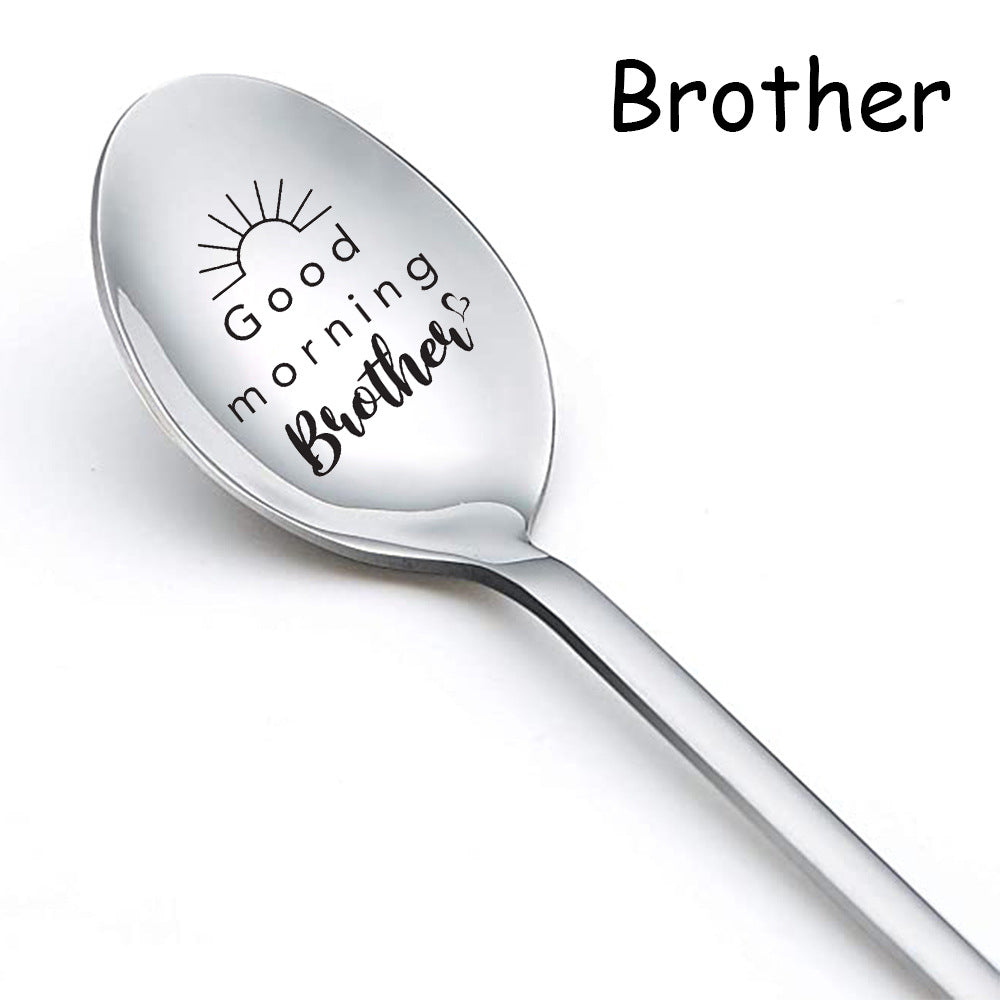 Personalized Stainless Steel Long Handle Spoon with Laser Engraving