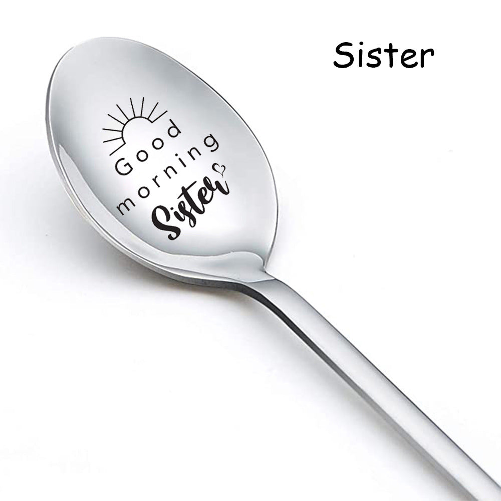 Personalized Stainless Steel Long Handle Spoon with Laser Engraving