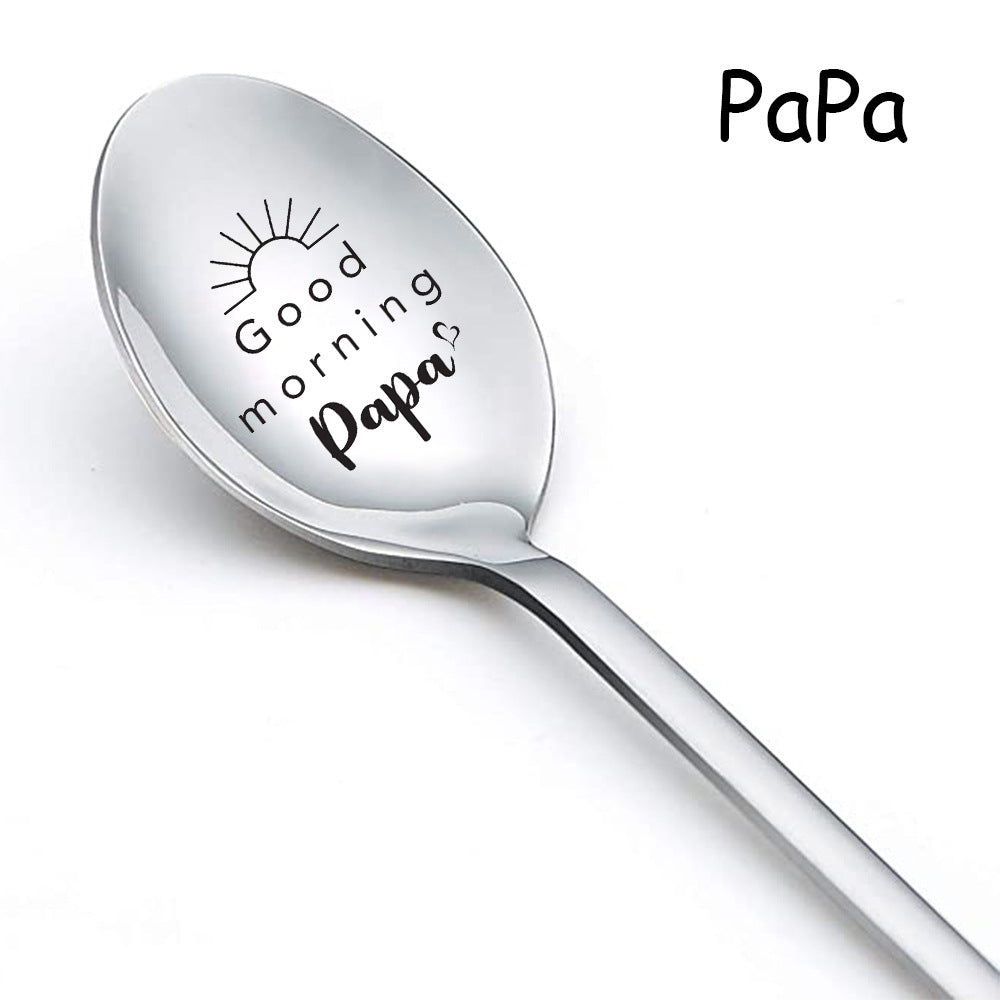 Personalized Stainless Steel Long Handle Spoon with Laser Engraving