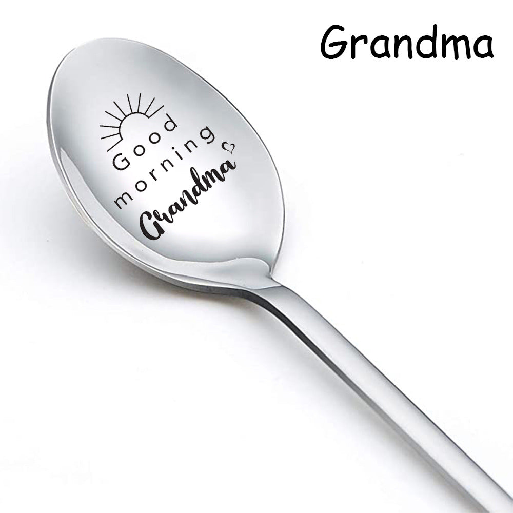 Personalized Stainless Steel Long Handle Spoon with Laser Engraving