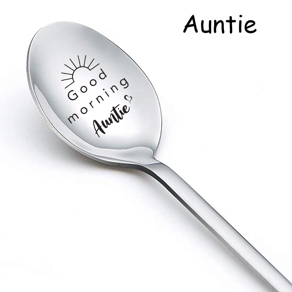 Personalized Stainless Steel Long Handle Spoon with Laser Engraving
