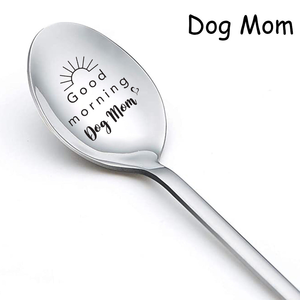 Personalized Stainless Steel Long Handle Spoon with Laser Engraving
