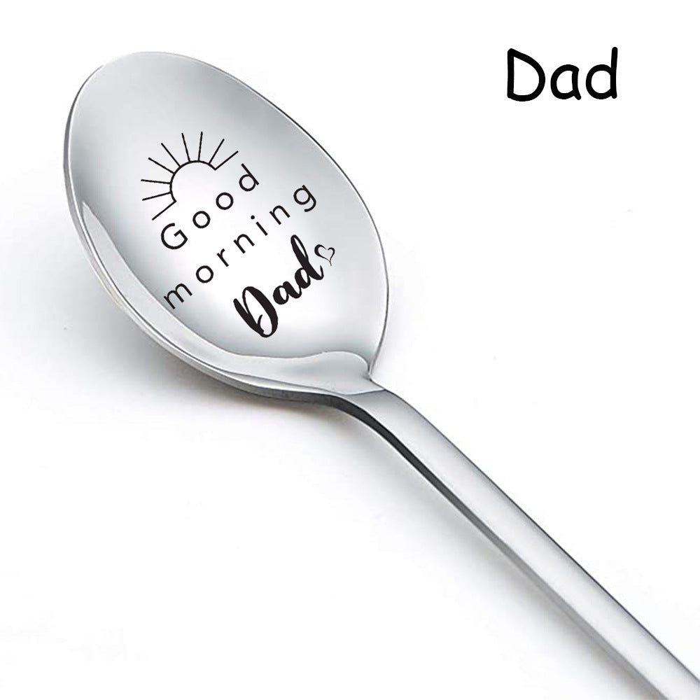 Personalized Stainless Steel Long Handle Spoon with Laser Engraving
