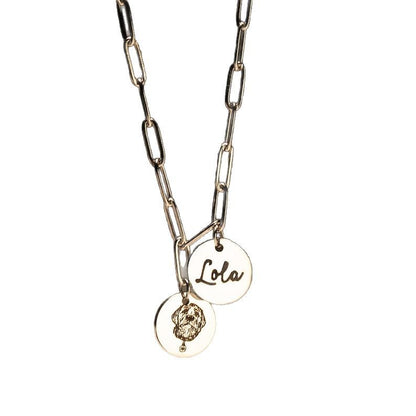 Personalized Stainless Steel Pet Round Pendant Necklace