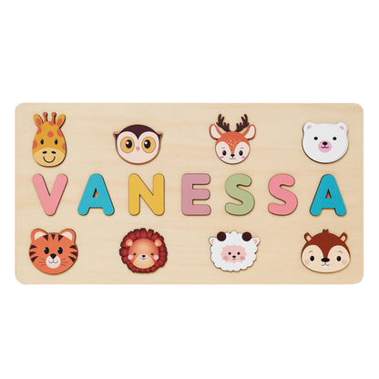 Personalized Wooden Animal Puzzle for Babies