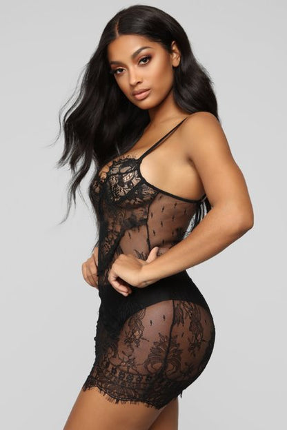 Perspective lace halter dress
