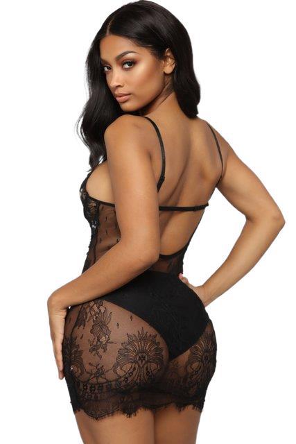 Perspective lace halter dress
