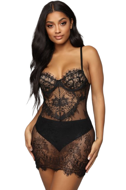Perspective lace halter dress