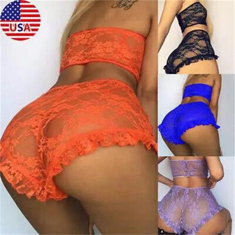 Perspective lace two-piece set
