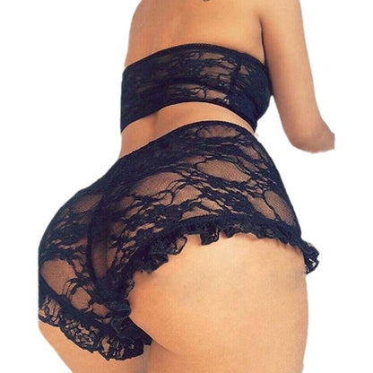 Perspective lace two-piece set