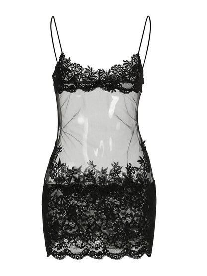 Perspective netted bandeau dress