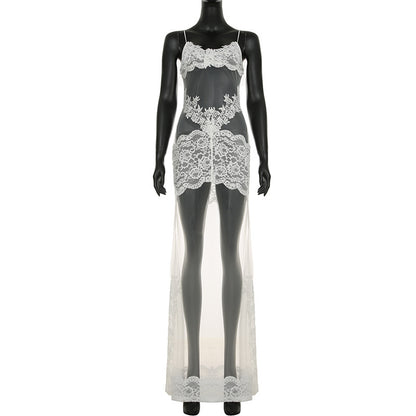 Perspective netted bandeau dress