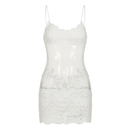 Perspective netted bandeau dress