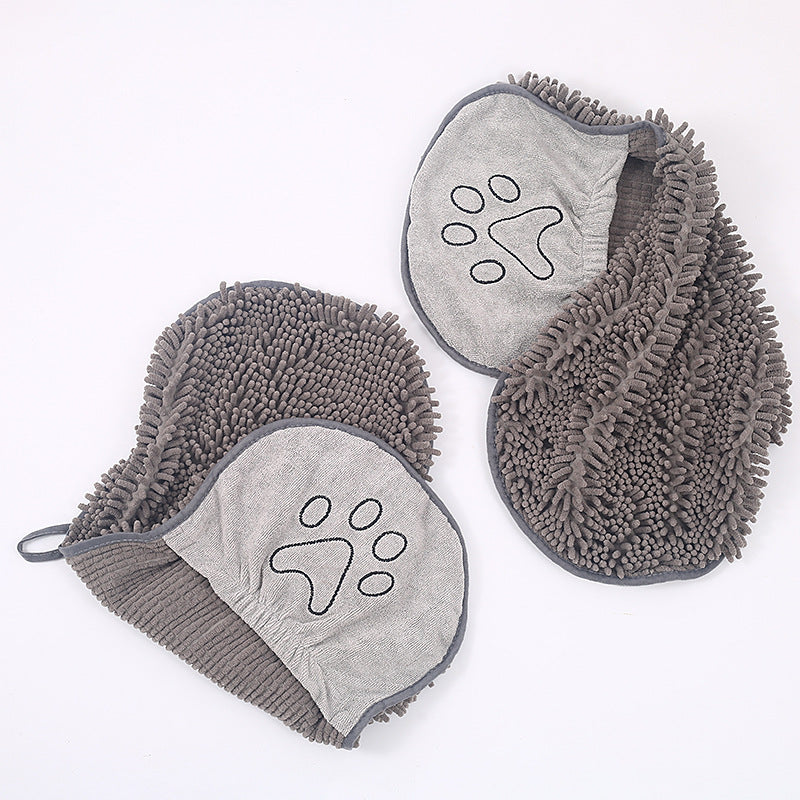 Pet absorbent towel Chenille pocket towel