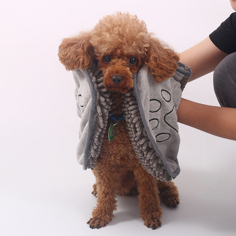 Pet absorbent towel Chenille pocket towel