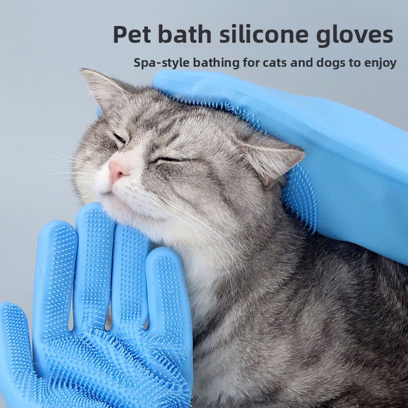 Pet bathing gloves