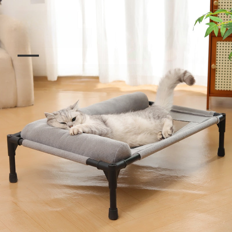 Pet Camp Bed for Dogs and Cats, Suitable for All Seasons, Breathable and Cool in Summer, Moisture-Proof, Removable and Washable, Off the Ground, for Small and Medium-Sized Dogs