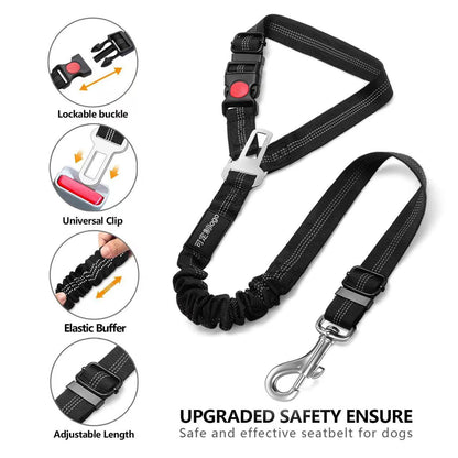 Pet Car Safety Belt with Traction Rope