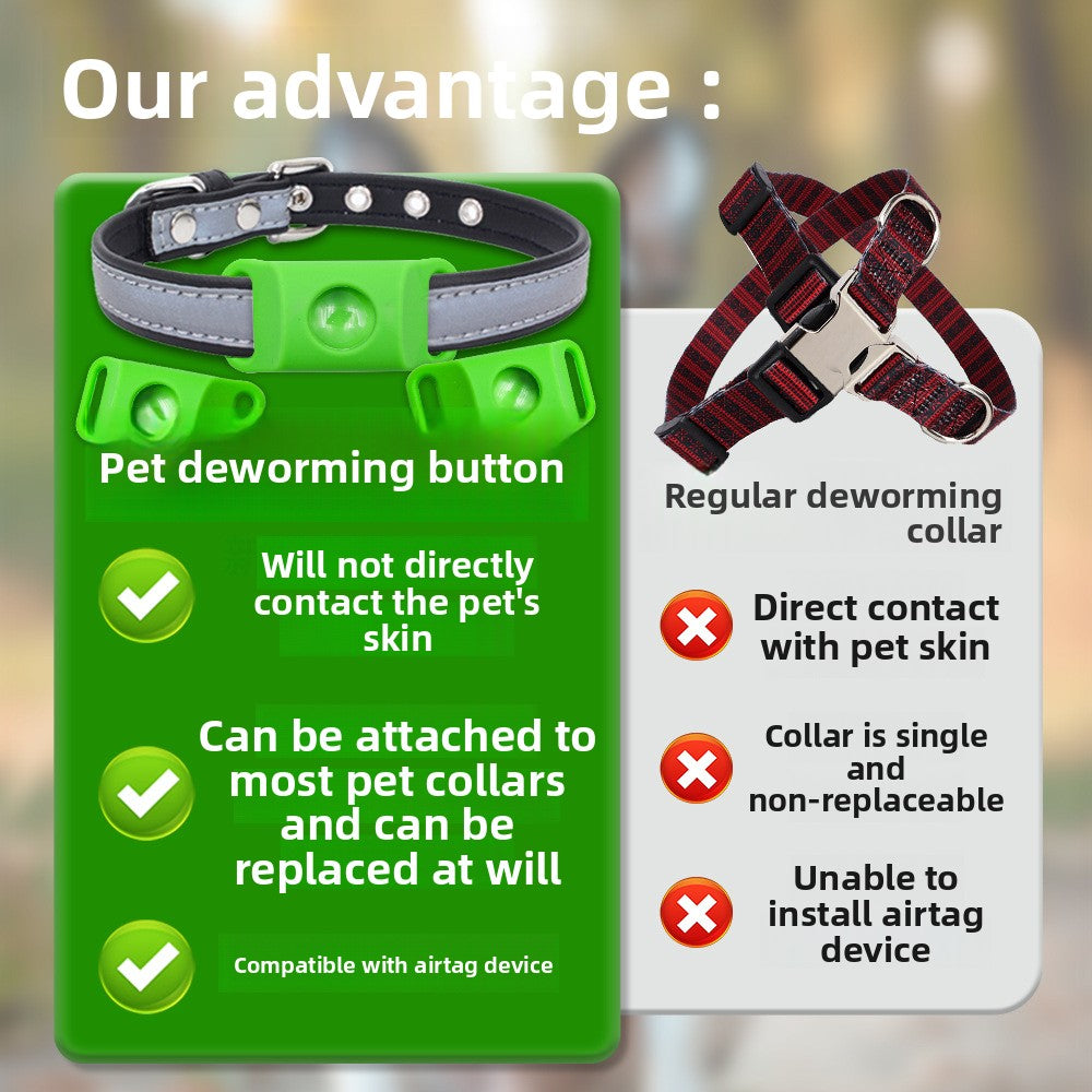 Pet Cat Dog Button Silicone Collar