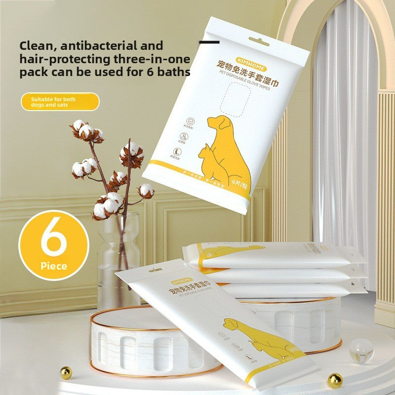 Pet Cleaning Gloves Waterless Wipe