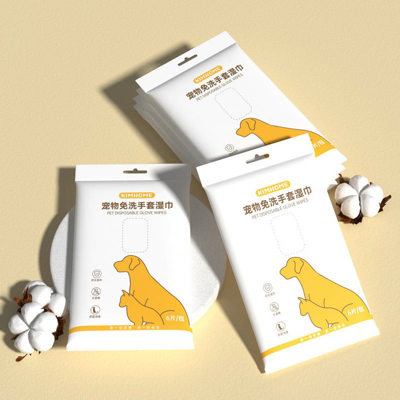Pet Cleaning Gloves Waterless Wipe