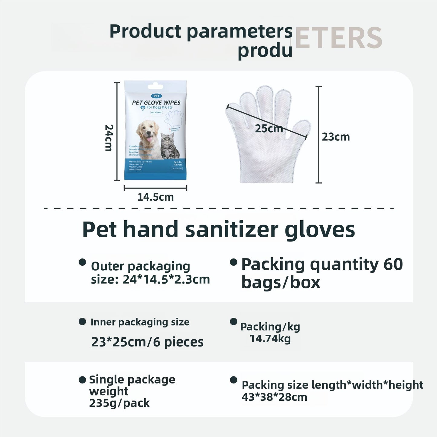 Pet Cleaning Wipes Gloves
