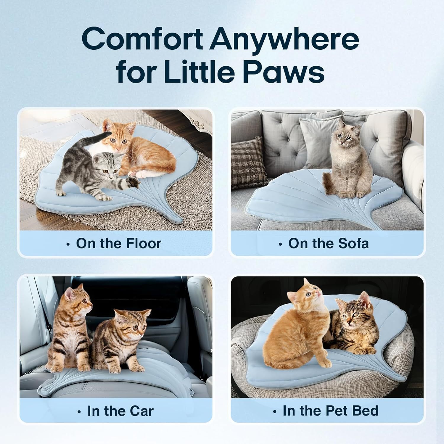 Pet Cooling Mat Leaf Shape Washable Non-Slip Summer Pet Mat Durable Cotton Lightweight Pet Supplies