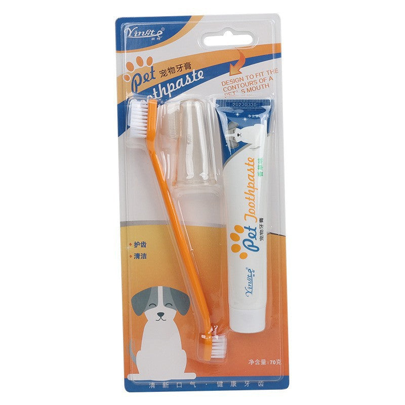 Pet Dental Care Finger Toothbrush and Toothpaste Set