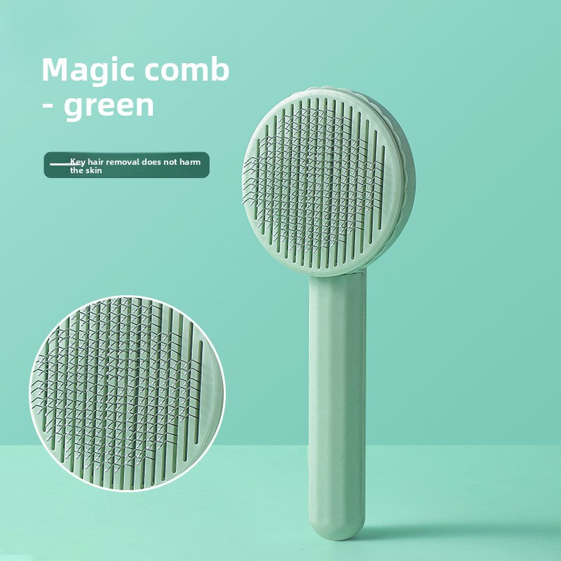Pet deshedding pin brush