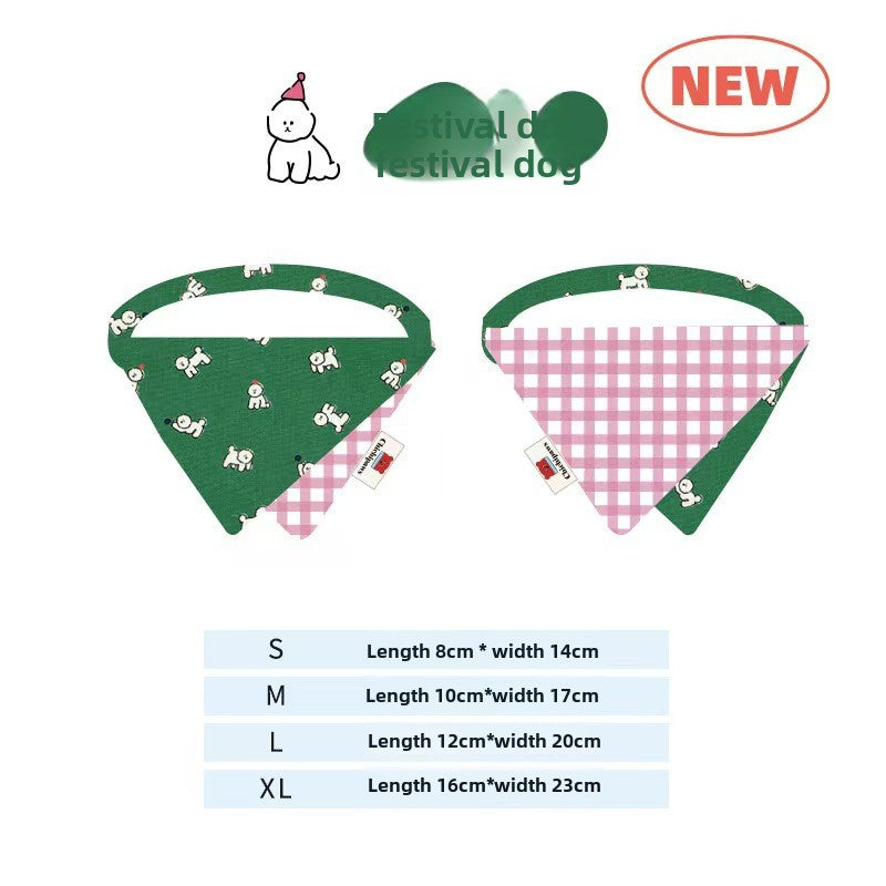 Pet Dog Cat Scarf Collar Triangle Towel