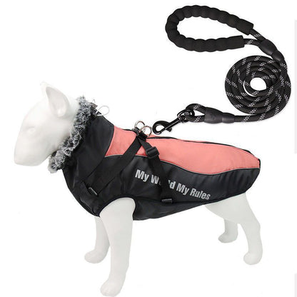 Pet Dog Clothes Autumn and Winter Dog Winter Warm Medium and Large Dog Corgi Autumn and Winter Fleece-Lined Thickeneded Non-Stick Wool Cotton Clothes