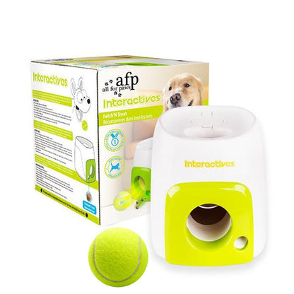 Pet dog food dispenser reward tennis machine toy dog interactive toy