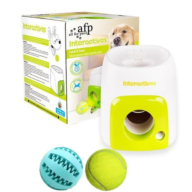Pet dog food dispenser reward tennis machine toy dog interactive toy