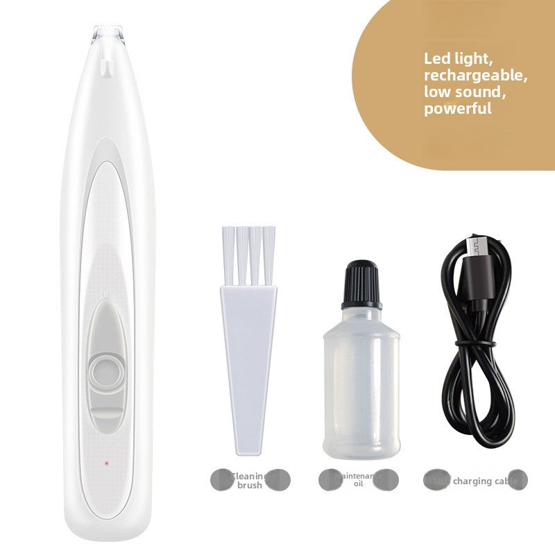 Pet Foot Hair Trimmer Electric Clipper with Light
