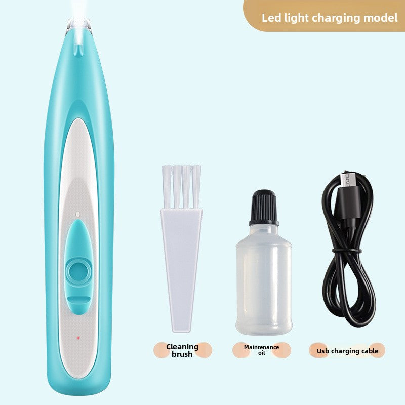Pet Foot Hair Trimmer Electric Clipper with Light