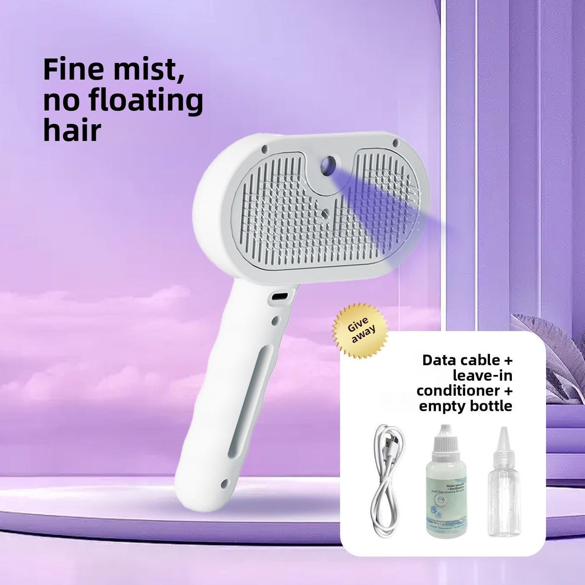 Pet Grooming Spray Comb with Detangling Function