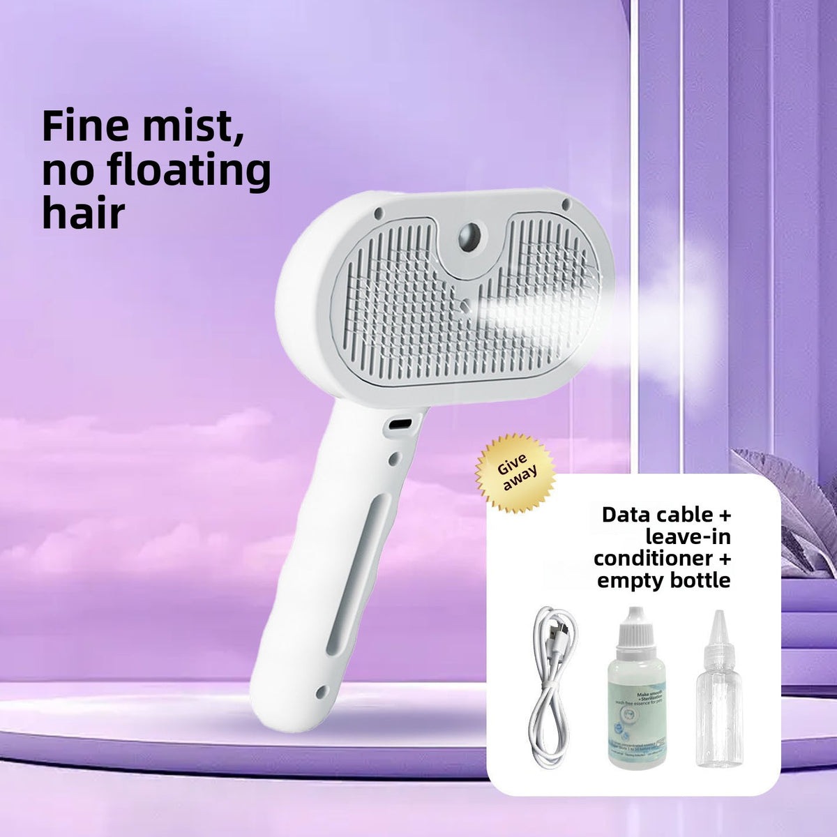 Pet Grooming Spray Comb with Detangling Function