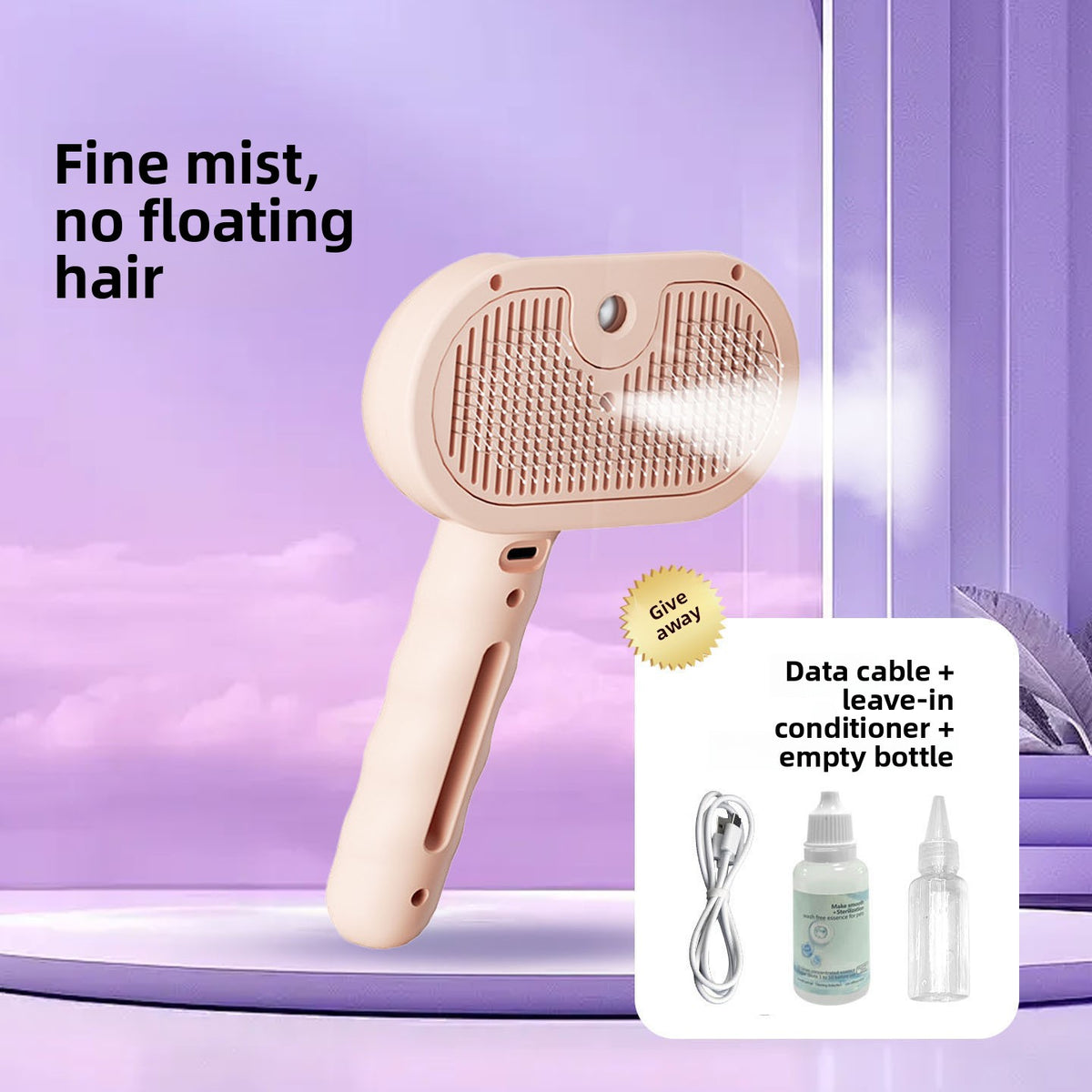 Pet Grooming Spray Comb with Detangling Function