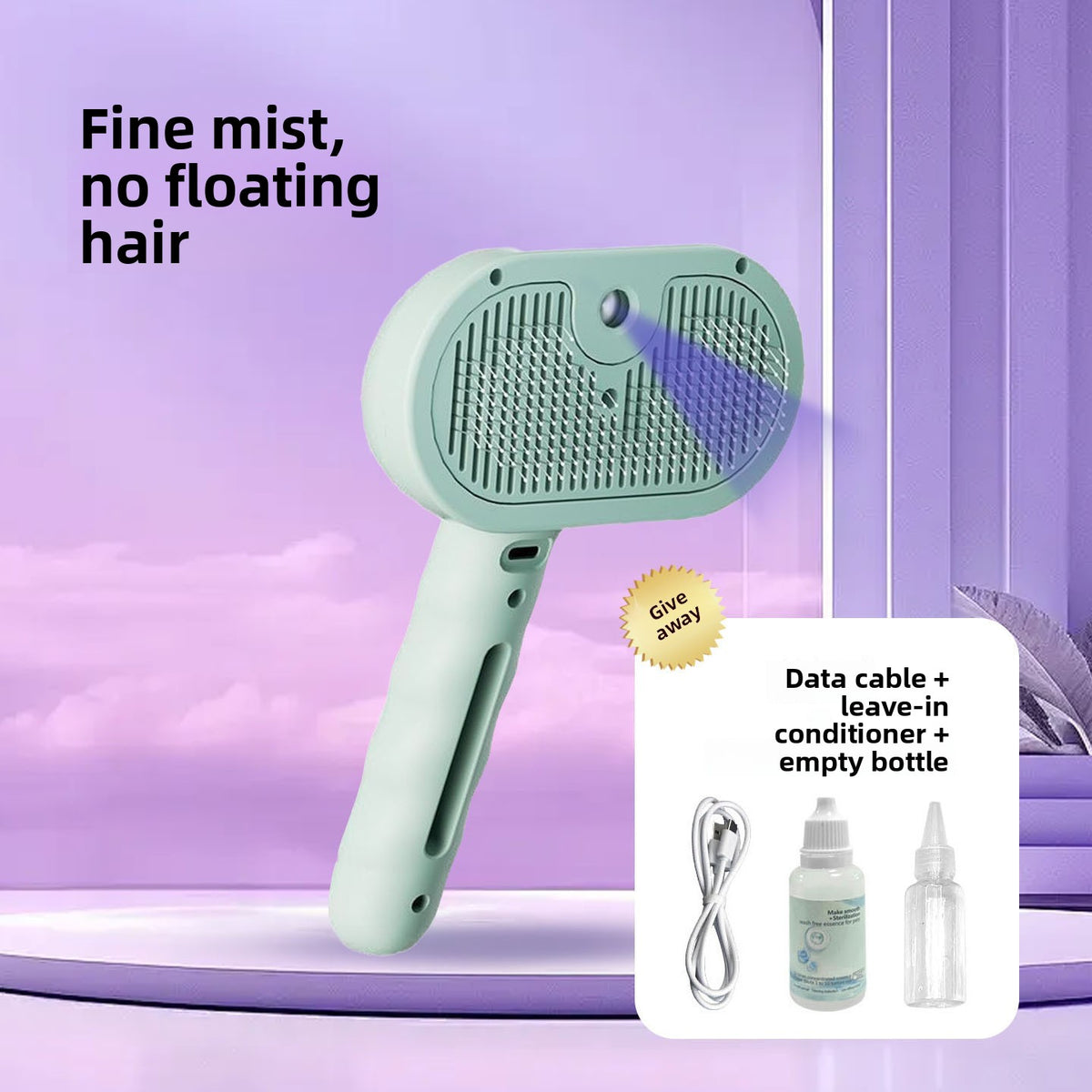 Pet Grooming Spray Comb with Detangling Function
