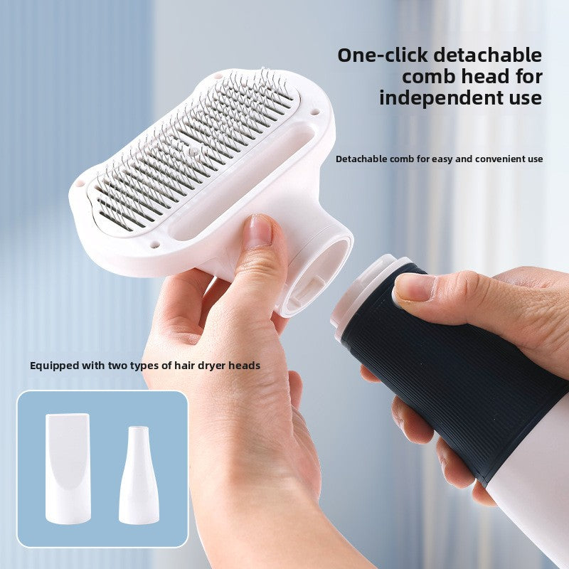 Pet Hair Drying and Grooming Tool: Combined Hair Dryer and Deshedding Brush for Dogs