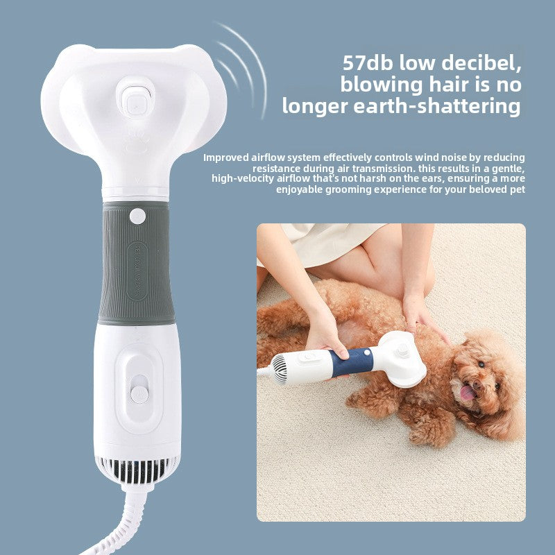 Pet Hair Drying and Grooming Tool: Combined Hair Dryer and Deshedding Brush for Dogs